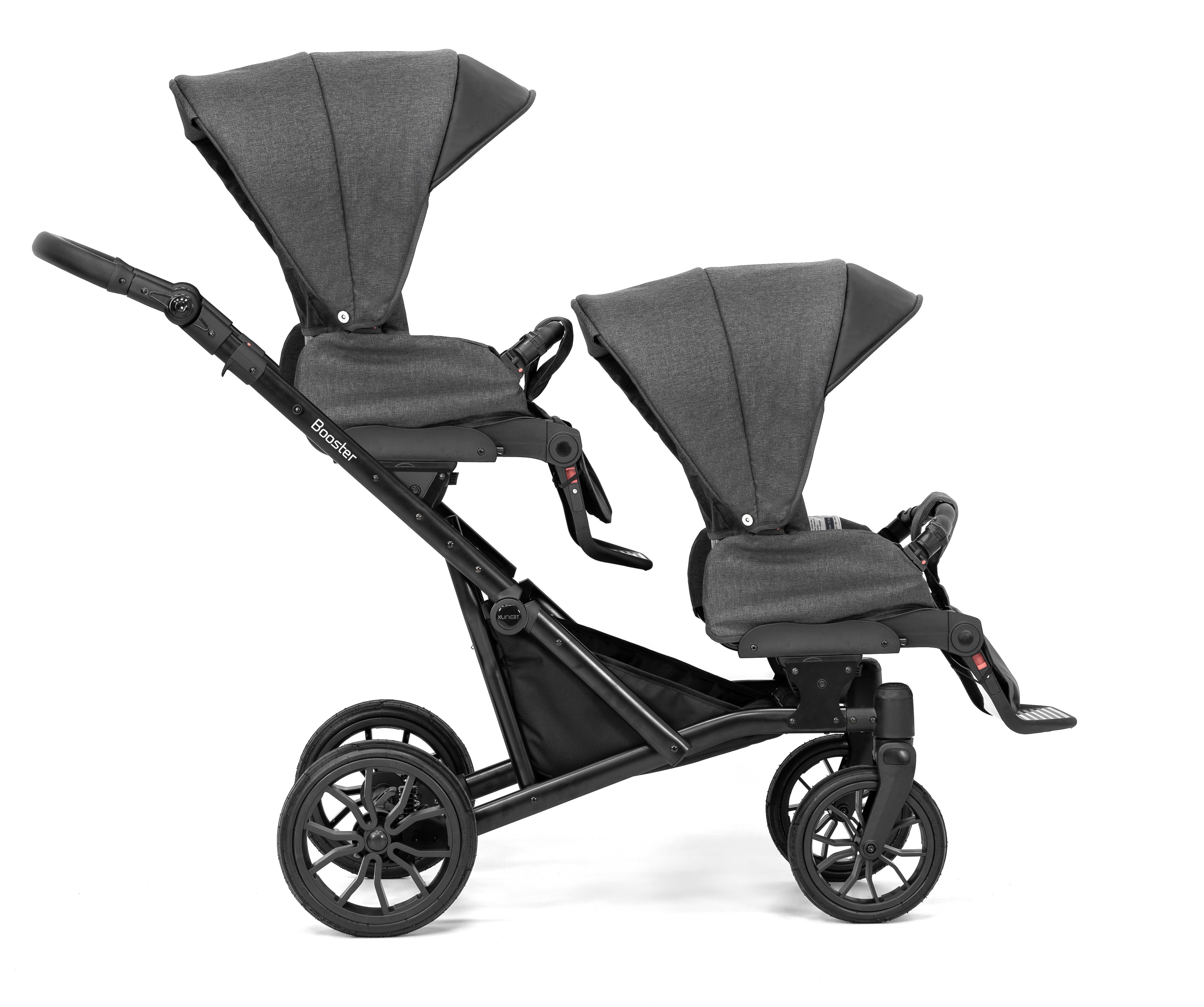 KUNERT Zwillings-Kombikinderwagen 3 in1 Zwillingskinderwagen BOOSTER mit schwarzem Rahmen, Zertifiziert von TUV NORD und ZETOM, entspricht EN 1888-1:2018 – Bild 5 von 5