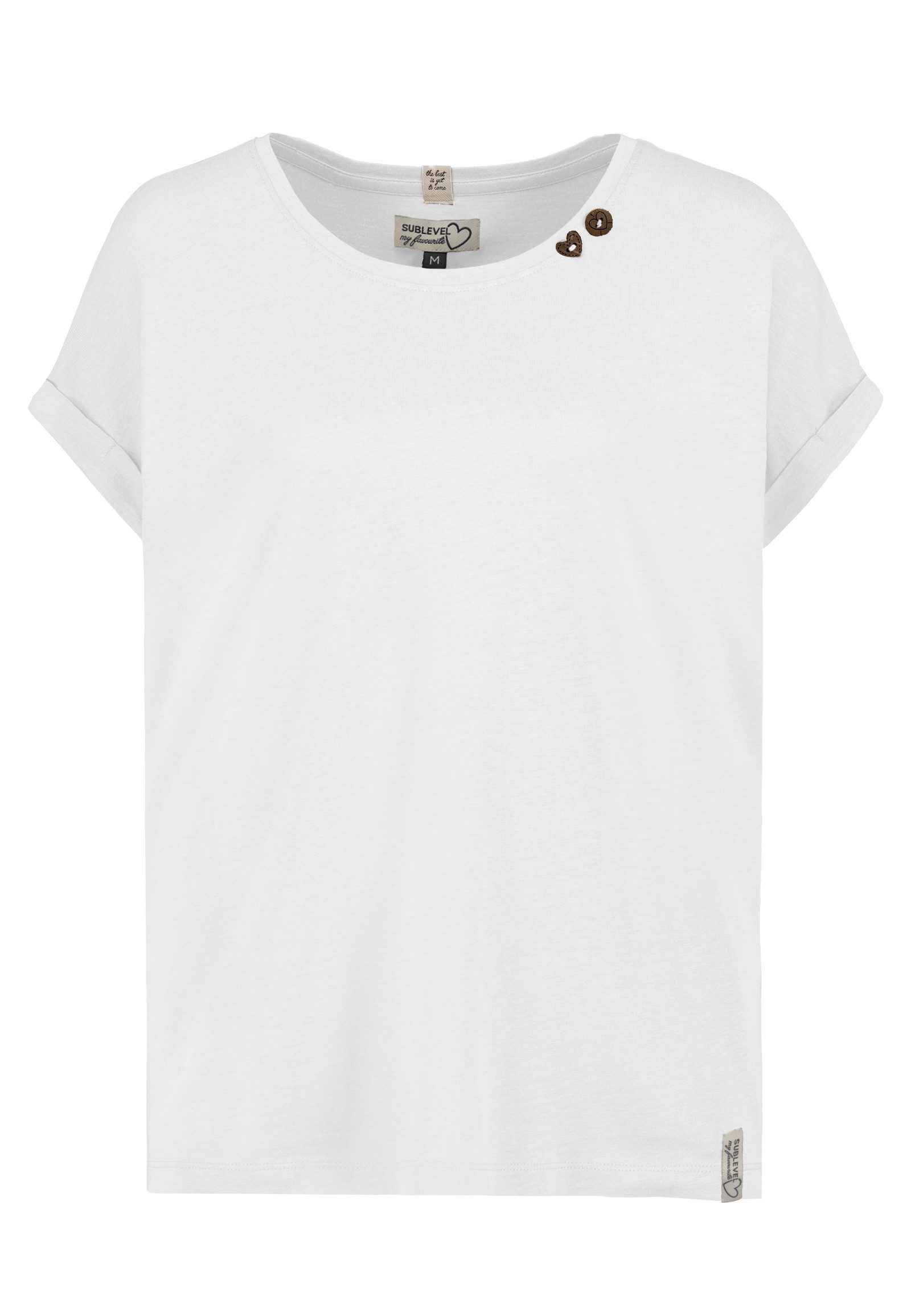 SUBLEVEL Kurzarmshirt Eight2nine Damen T-Shirt kurz arm Sommer 100% Baumwol günstig online kaufen