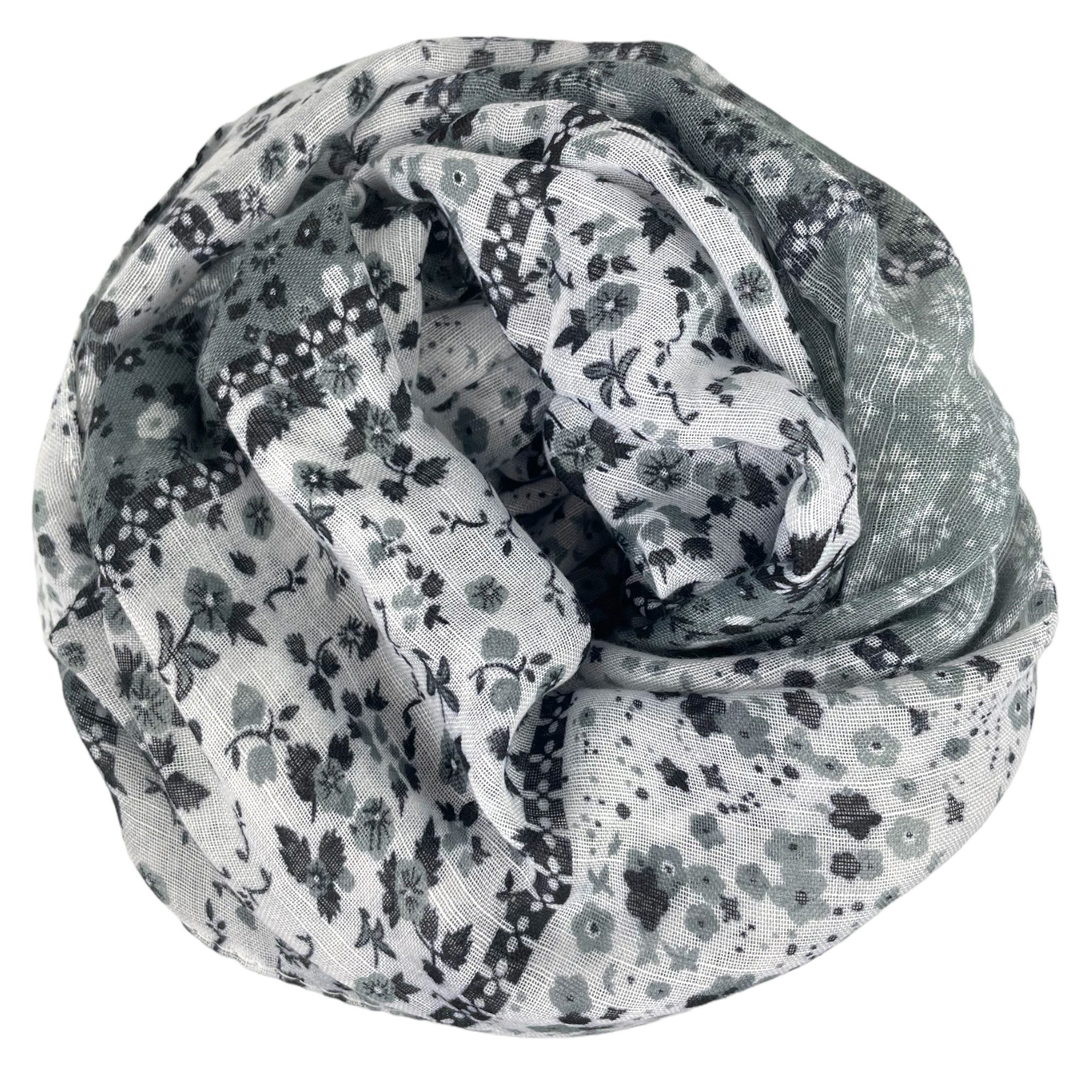 TASCHEN4LIFE Loop leichter Damen Loop Schal mit Streublümchen, vintage & modern mehr