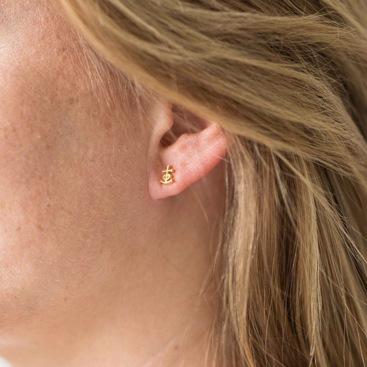 Materia Paar Ohrstecker Gelbgold Glaube Liebe Hoffnung klein 7mm SO-38, Ste günstig online kaufen