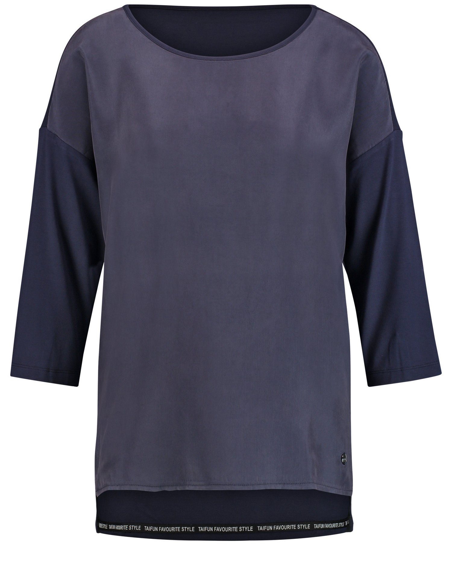 Damen Shirts Taifun 3/4-Arm-Shirt 3/4 Arm Shirt mit Material-Mix (1-tlg)