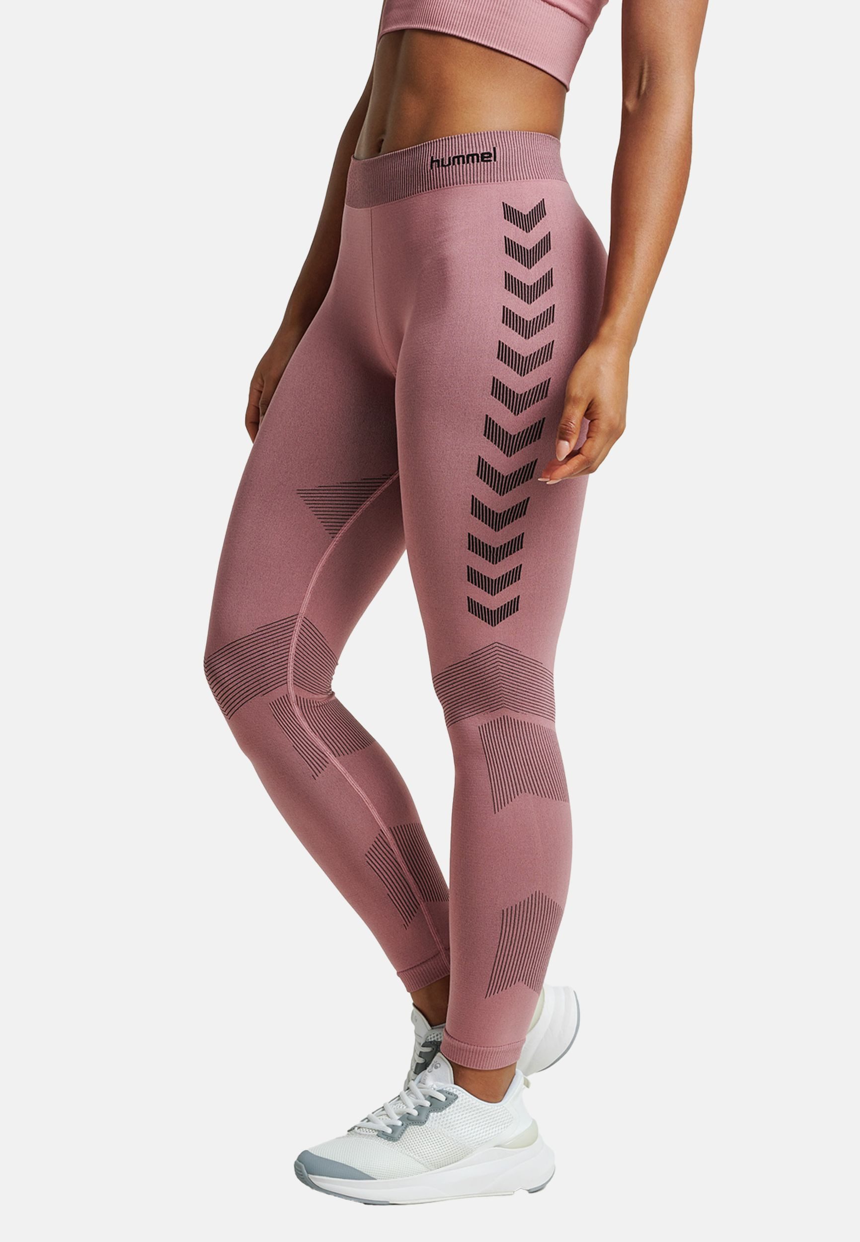 hummel Leggings Sportleggings Nahtlos Flexibel Enganliegend Sportlich für Skinny fit elastisch zum Binden ideal für Basic Enge Passform
