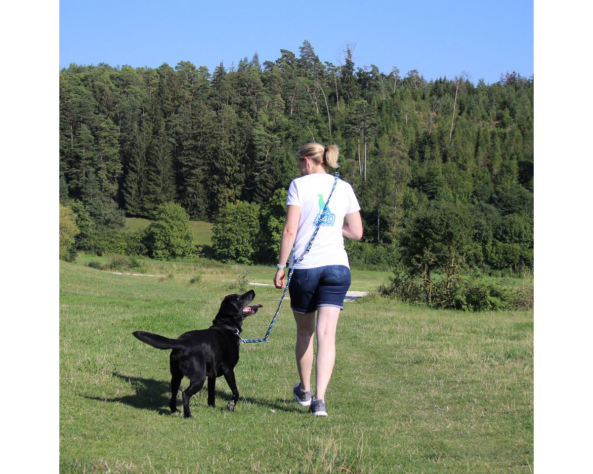 Thumbnail - Activity4Dogs Hundeleine große Hunde, mehrfarbig geflochten, 3-fach verstellbar, 2m lang, auch als Doppelleine für 2 Hun...