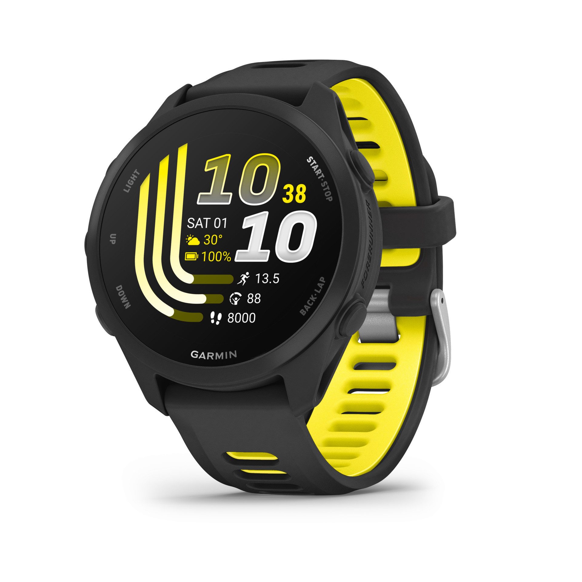 Garmin Forerunner 170 mit Silikonarmband 20 mm Smartwatch (3,048 cm/1,2 Zoll), Smarte GPS-Laufuhr für deinen Laufeinstieg
