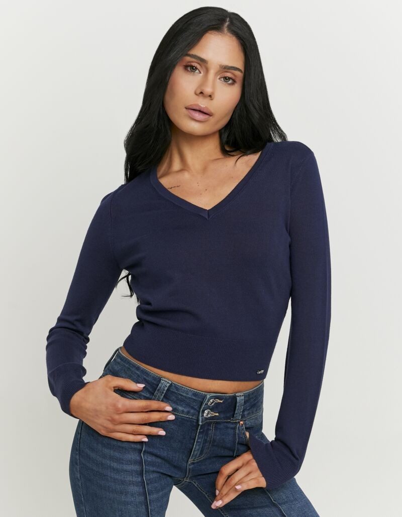 Tally Weijl Strickpullover SPUVISMARTI Viskosemischung, Basic, kürzer geschnitten