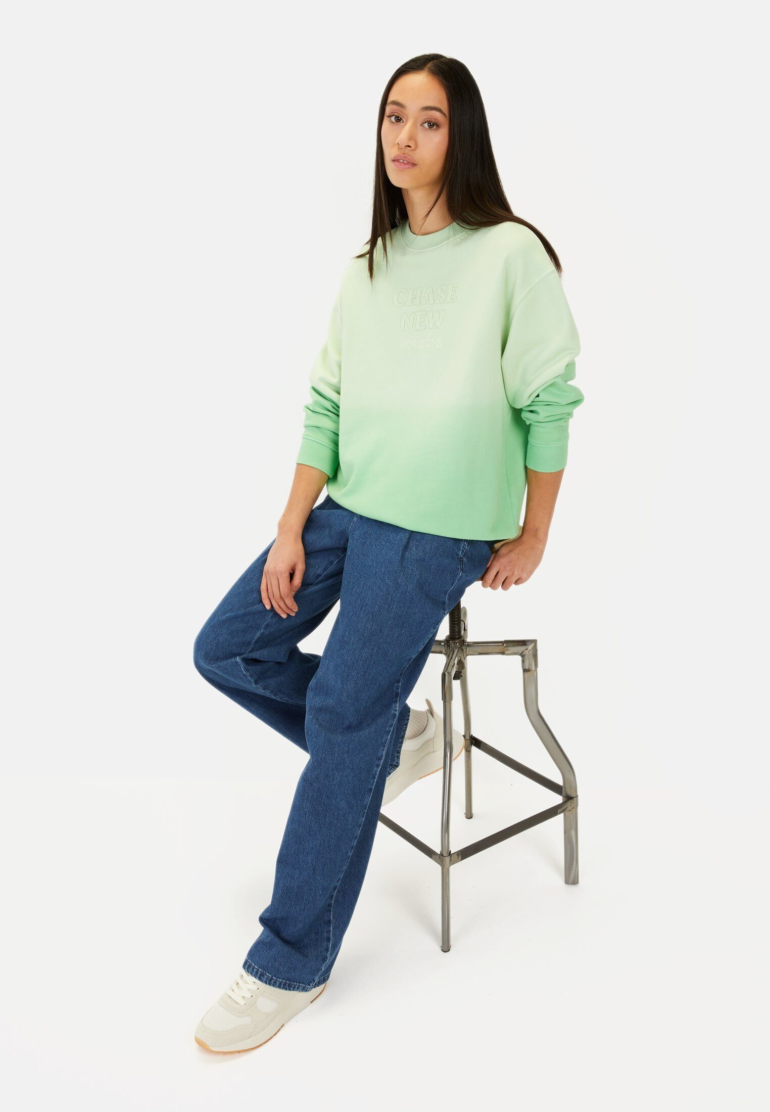 camel active Sweatshirt mit Garment Dye-Effekt Langarm