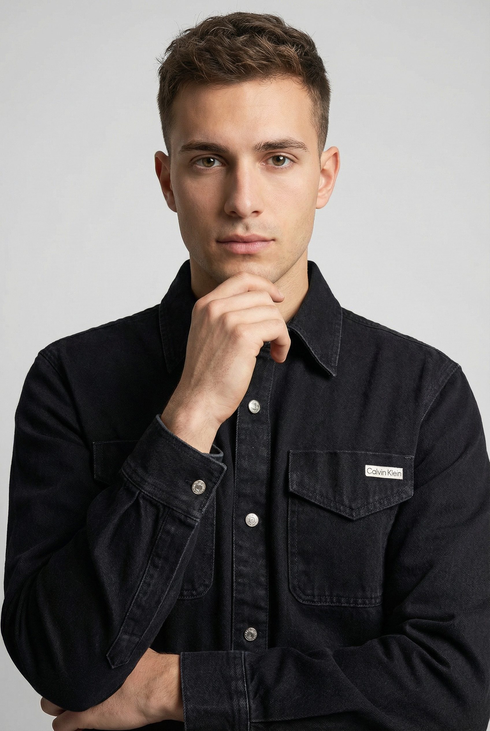 Calvin Klein Jeans Jeanshemd 90S BLACK STONE Regular fit mit aufgesetzten Brusttaschen