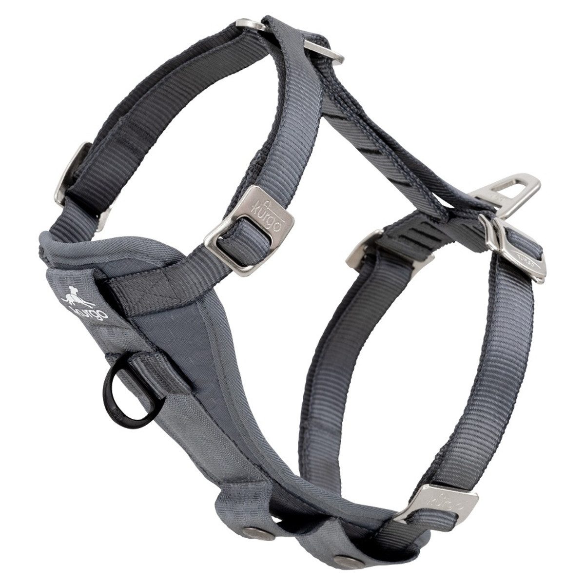 kurgo Autohundegeschirr Autogeschirr Tru-Fit-Smart Harness inkl. Gurtanschluss charcoal