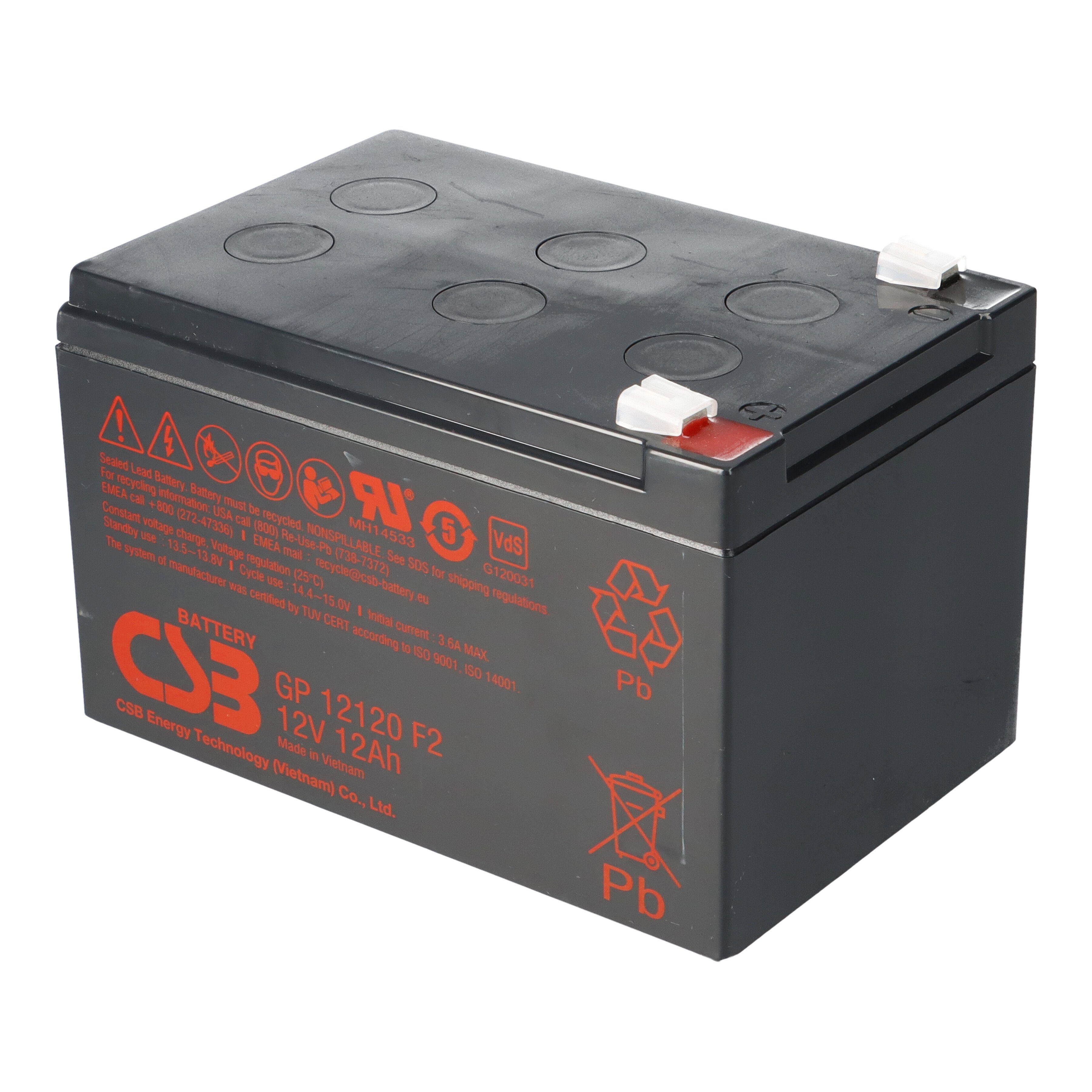 CSB CSB Blei-Akku GP12120 F2 12V 12Ah AGM 6,3mm Faston Bleiakkus