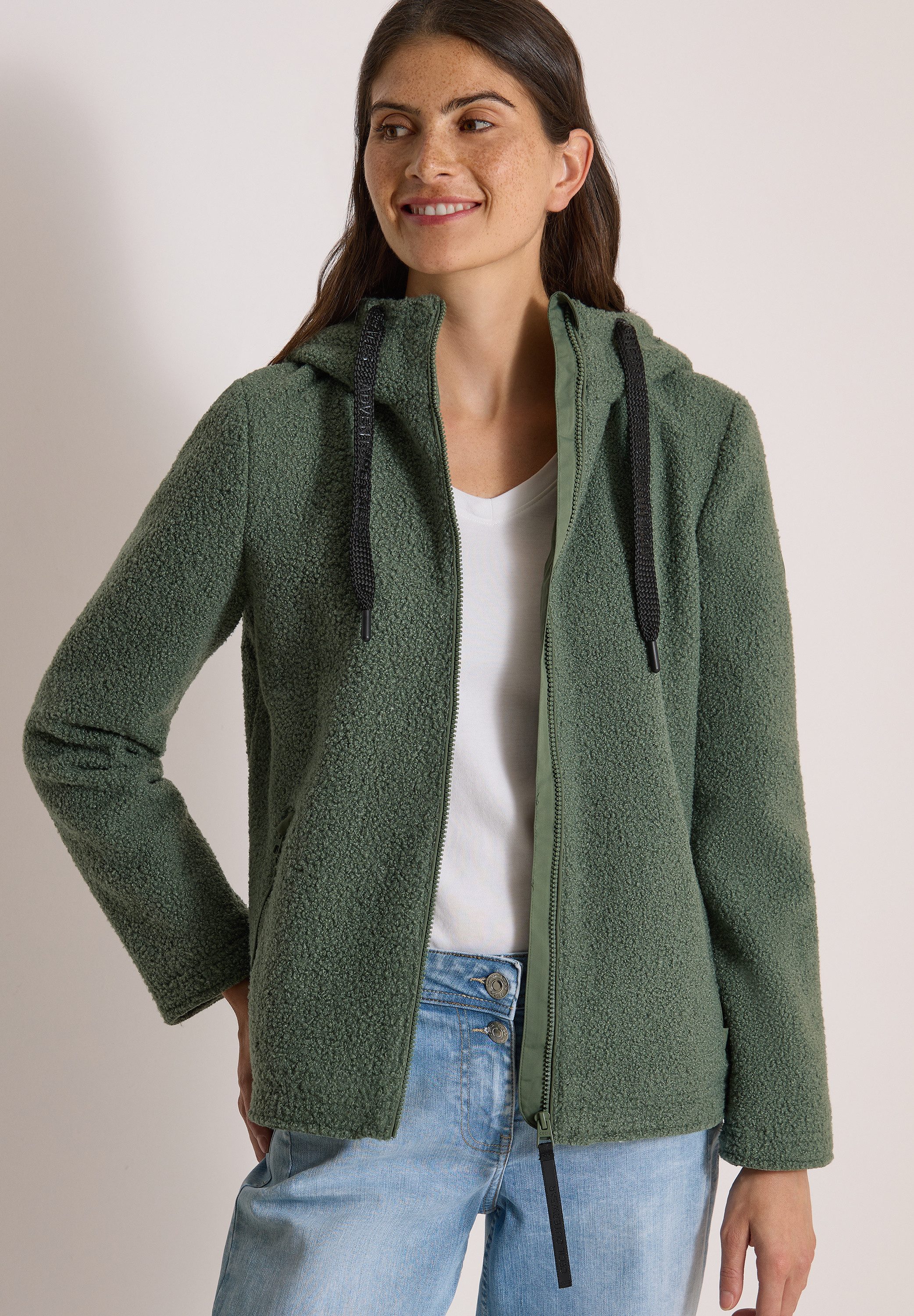 CECIL Fellimitatjacke in Woll-Optik