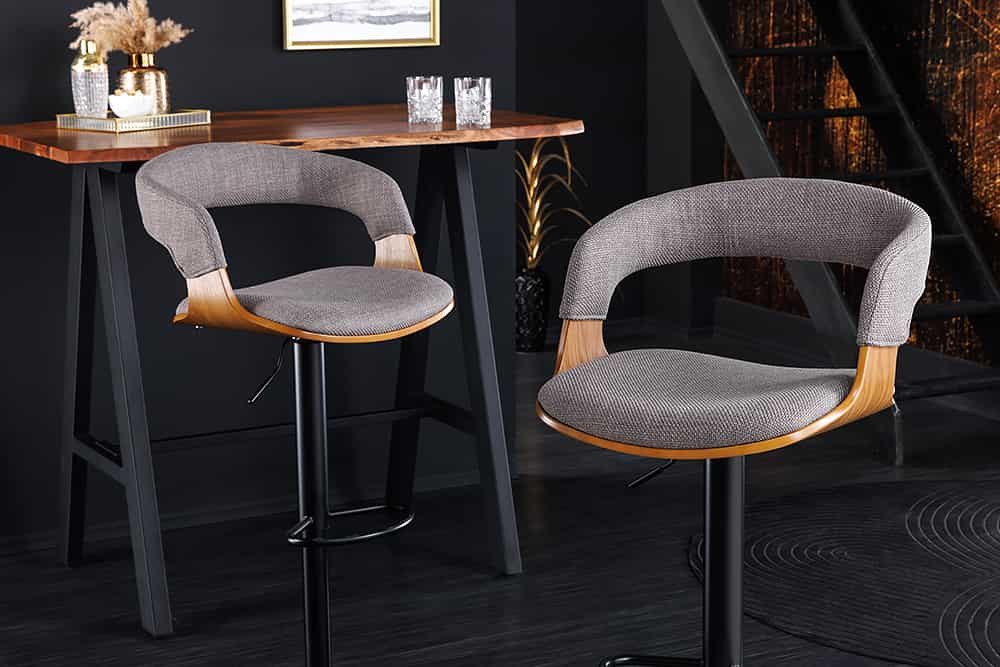 riess-ambiente Barhocker MANHATTAN grau / natur / schwarz (Einzelartikel, 1 günstig online kaufen