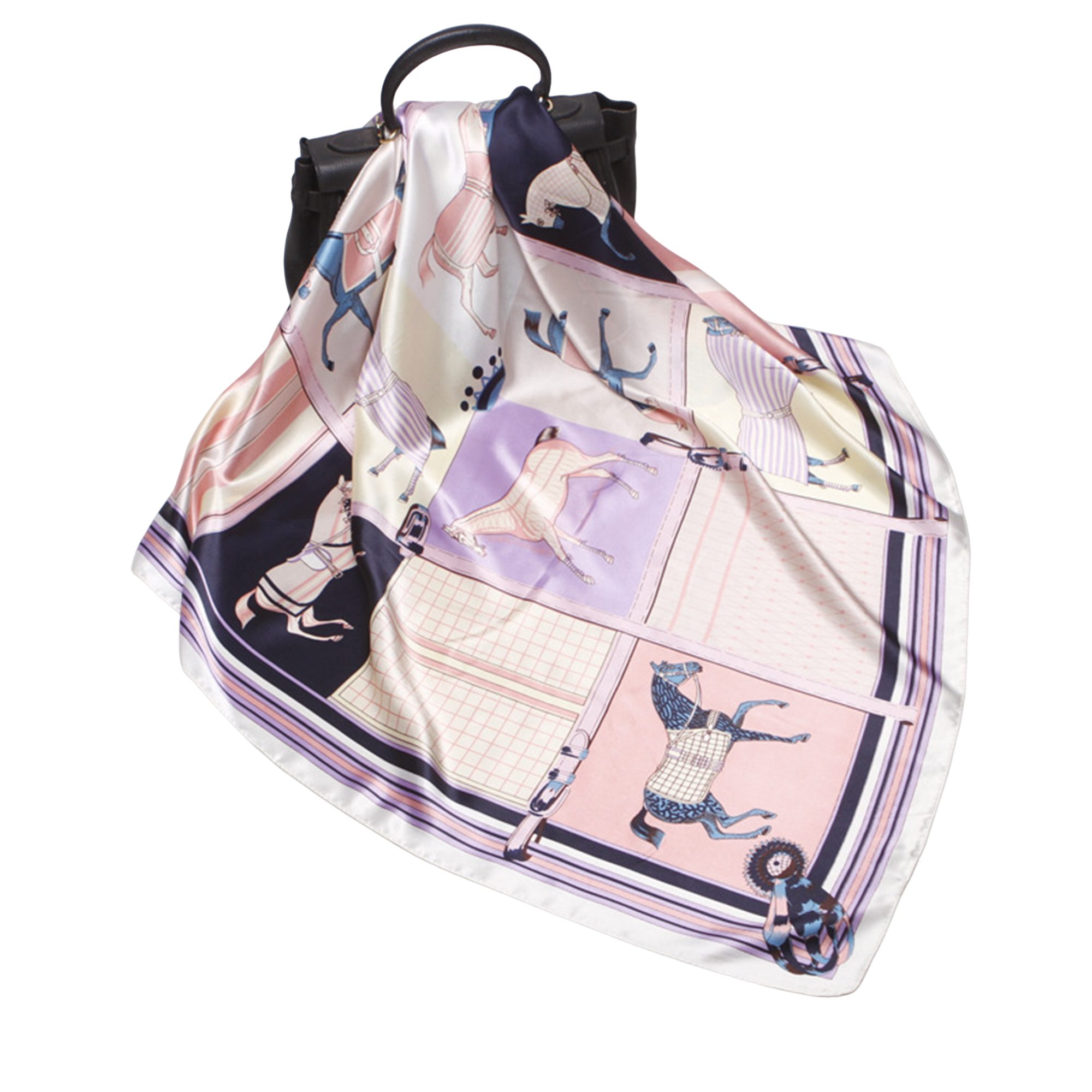 KINSI Halstuch Satin-Schal im Seidenlook - Großes Quadrat 90x90cm, als eleganter Frühlingsaccessoire