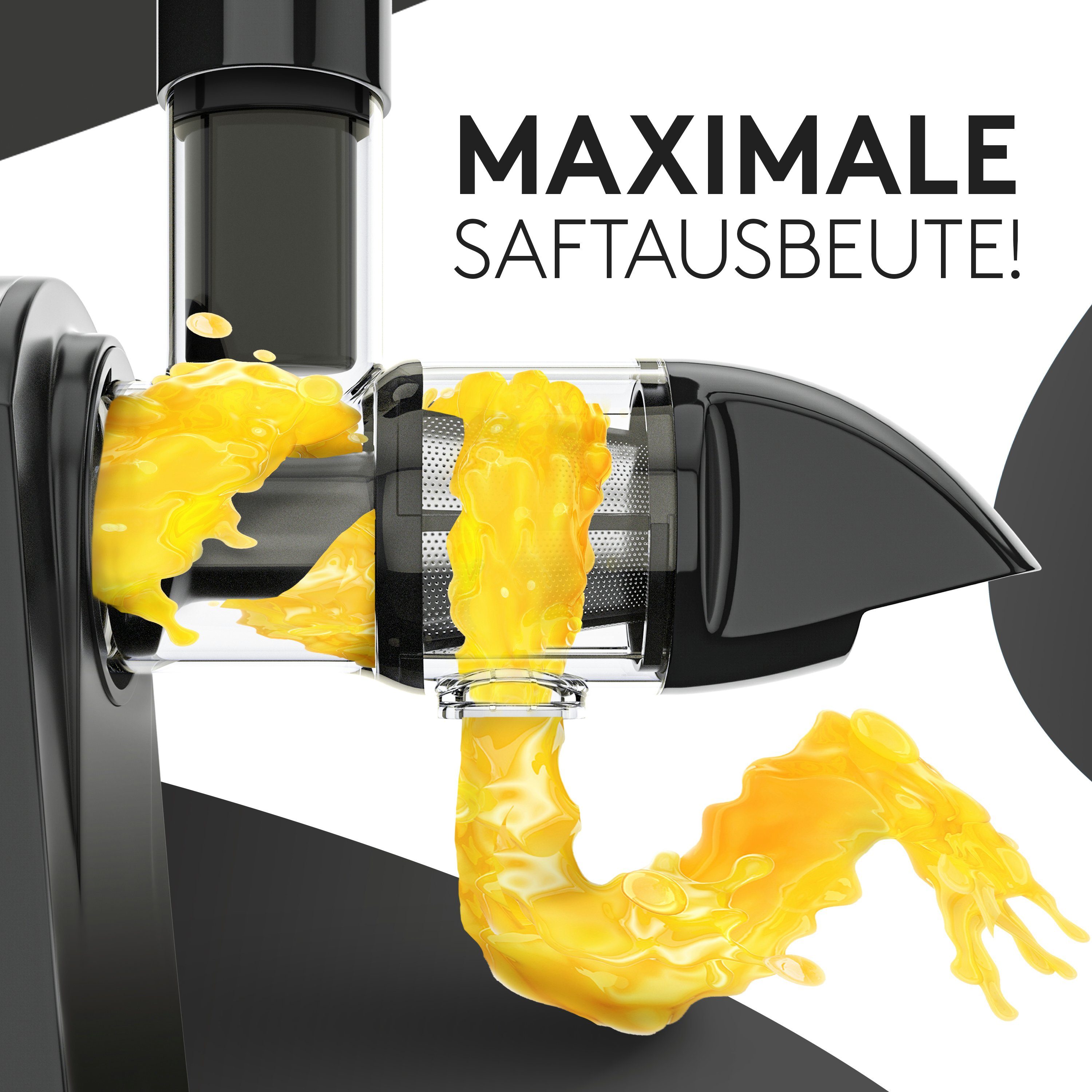 Vandenberg Slow Juicer - Entsafter für Obst & Gemüse, 150,00 W, Obstentsafter mit Umkehr Funktion Inkl. Reinigungsbürste - BPA Frei – Bild 4 von 5