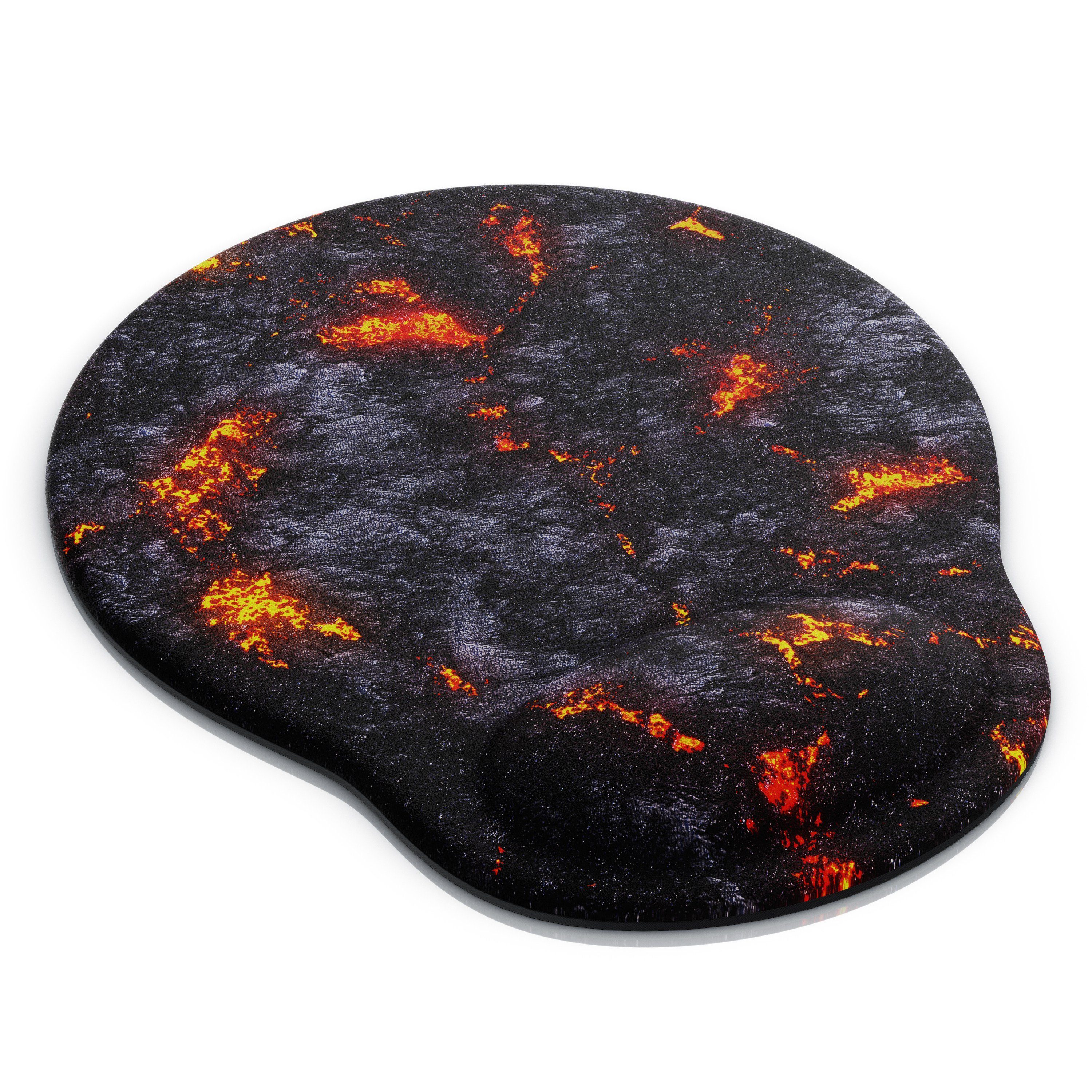 Titanwolf Gaming Mauspad Office Gel Mousepad mit ergonomischer Handgelenkauflage, Handballenauflage, Gelpolster ergonomisch, abwaschbar, Lava