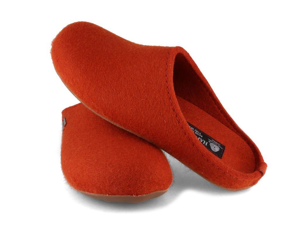 Haflinger Everest Fundus Damen Filzpantoffeln, fuchs, wechselfußbett, damen, war Hausschuh temperaturregulierend, Wechselfußbett, Gummisohle