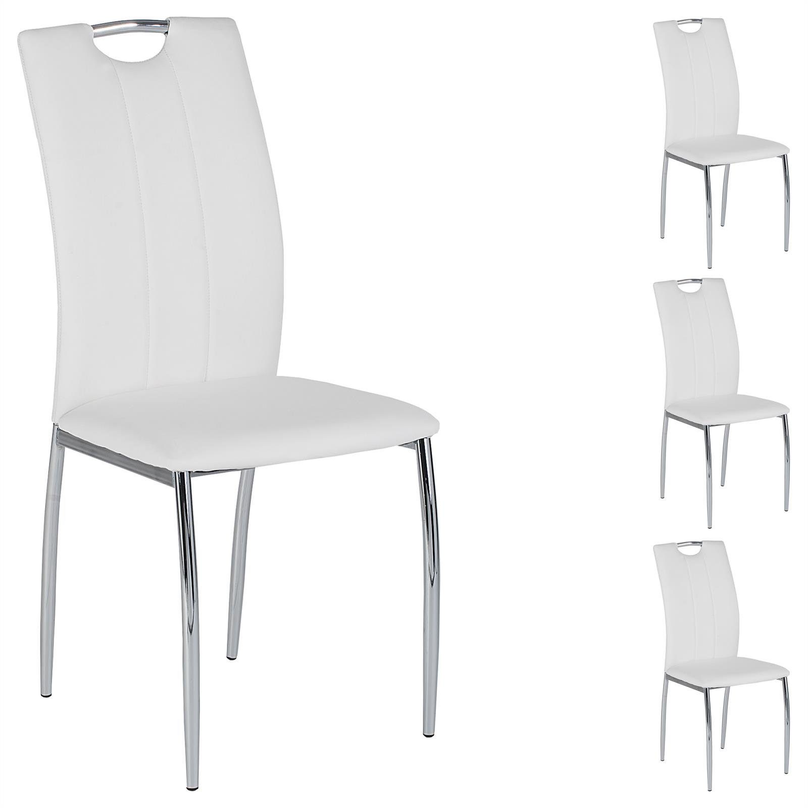 IDIMEX Esszimmerstuhl APOLLO (4 St), 4er SET Esszimmerstuhl Essgruppe Sitzgruppe, 4 Stühle grau schwarz wei weiß