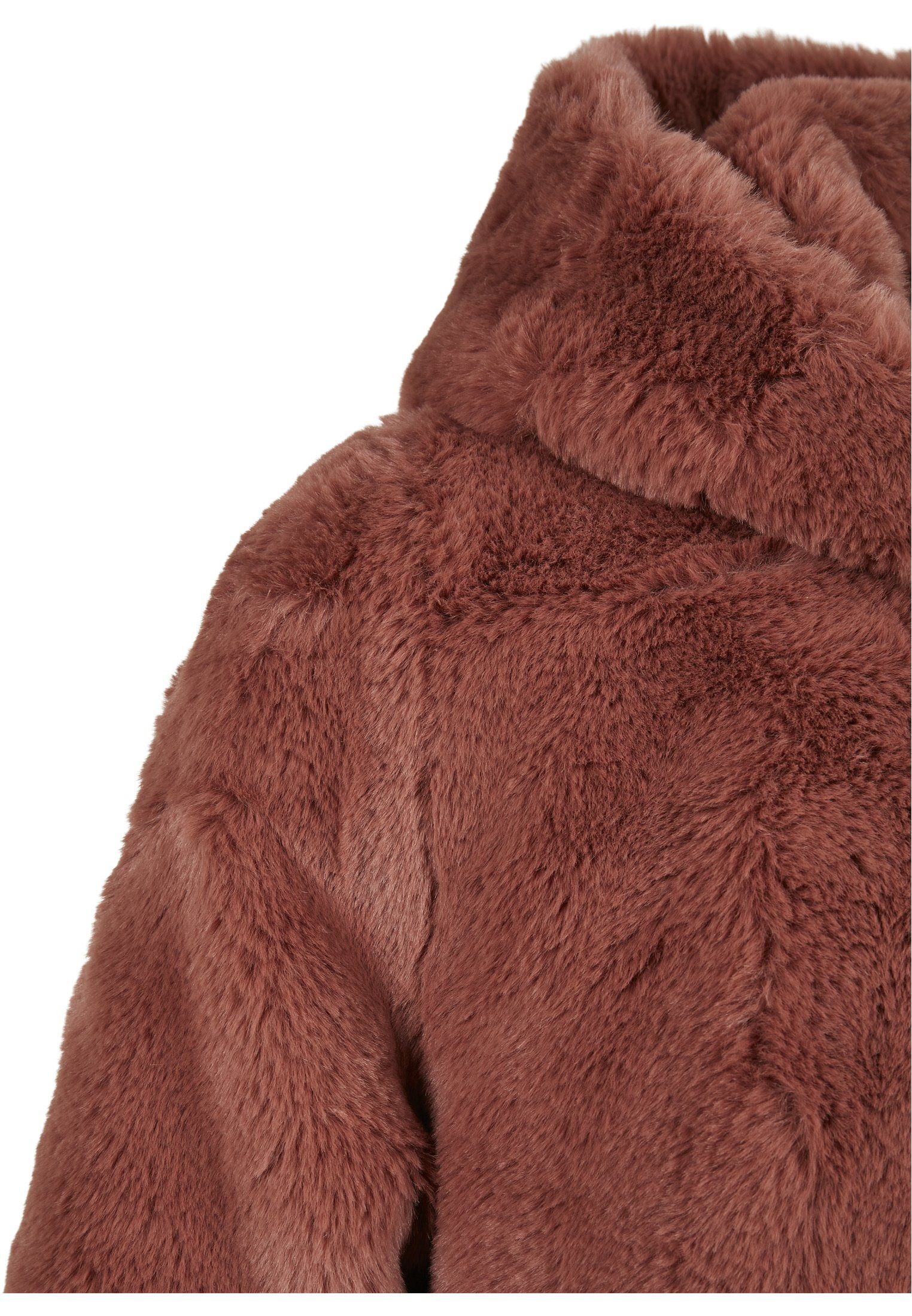 URBAN CLASSICS Winterjacke Damen Coat (1-St) Hooded Teddy Girls darkrose