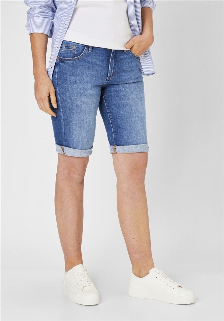Paddock's Stretch-Jeans PADDOCKS LUCY BERMUDA mid blue with handwork 60529 3857.5977 - LIGHT