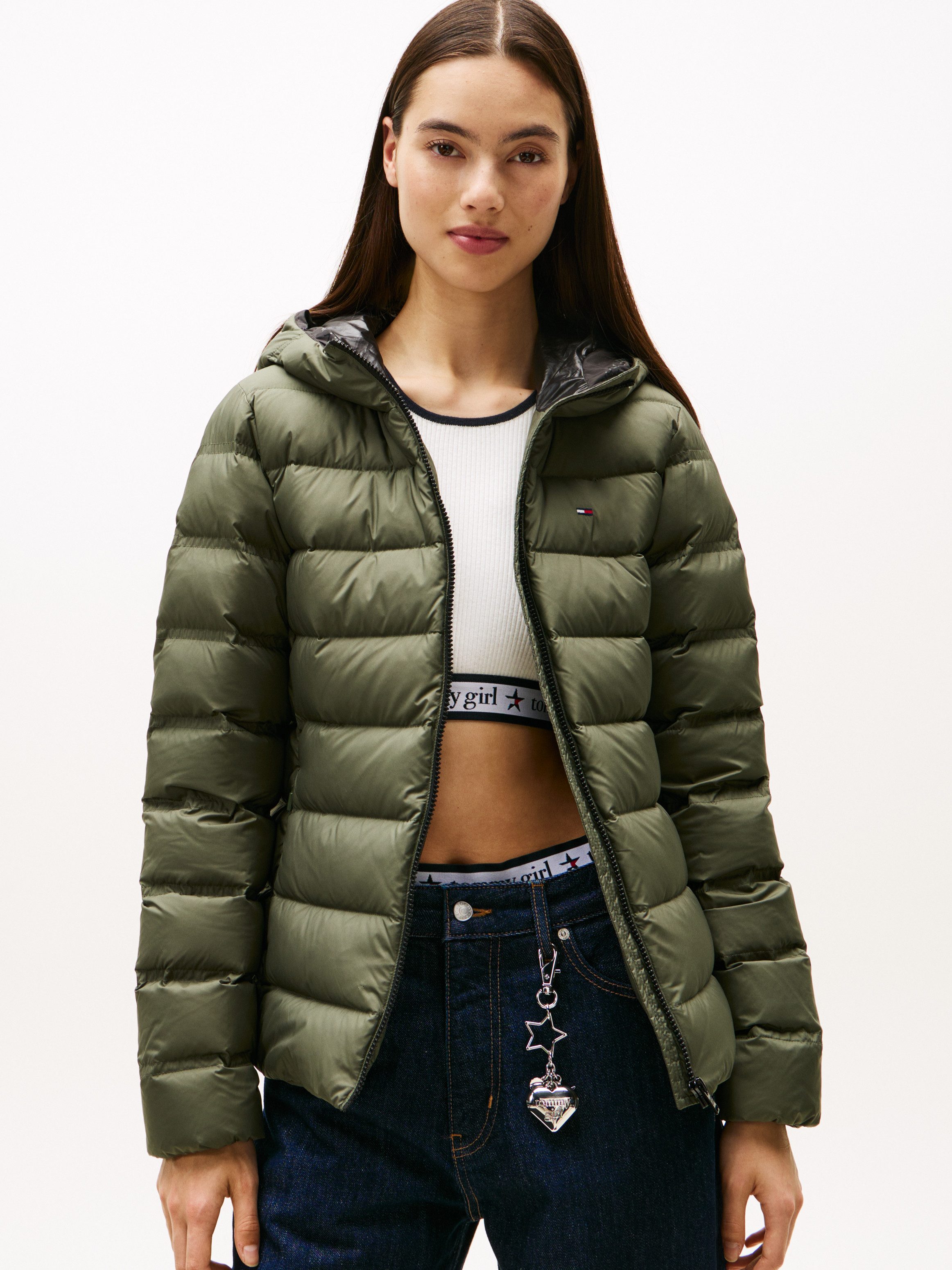 Tommy Jeans Steppjacke TJW SLIM HOOD PRNT DOWN JCKT EXT günstig online kaufen