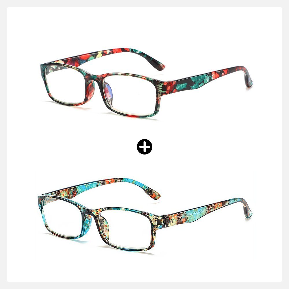 PACIEA Lesebrille 2-Paare Damen Herren Blaulichtfilter Ultraleicht Computer Schutz