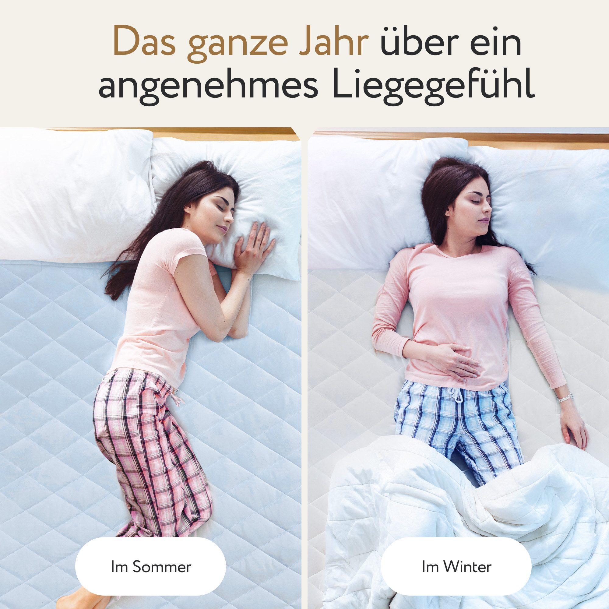 Matratzenauflage 2-in-1 Ganzjahresauflage Sommer- & Winter Kühlend & Wärmend Herlag