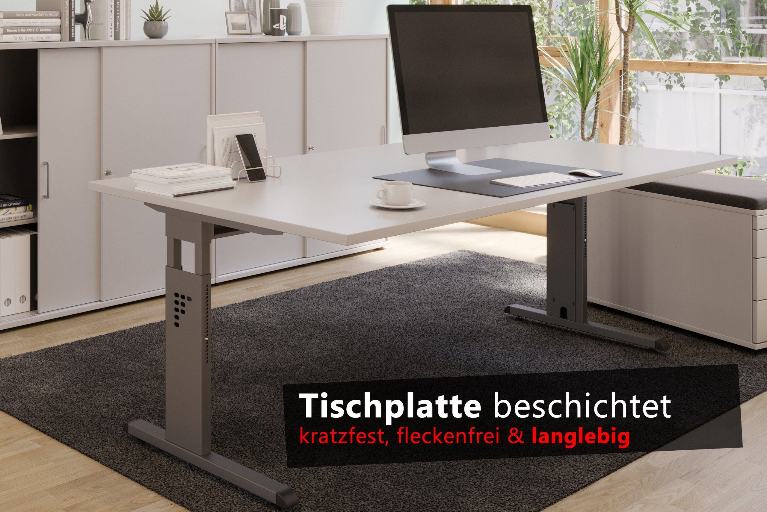 - bümö Gestell: - Silber cm Eckform: Dekor: Schreibtisch 200 Ahorn x Serie-O, Schreibtisch 120