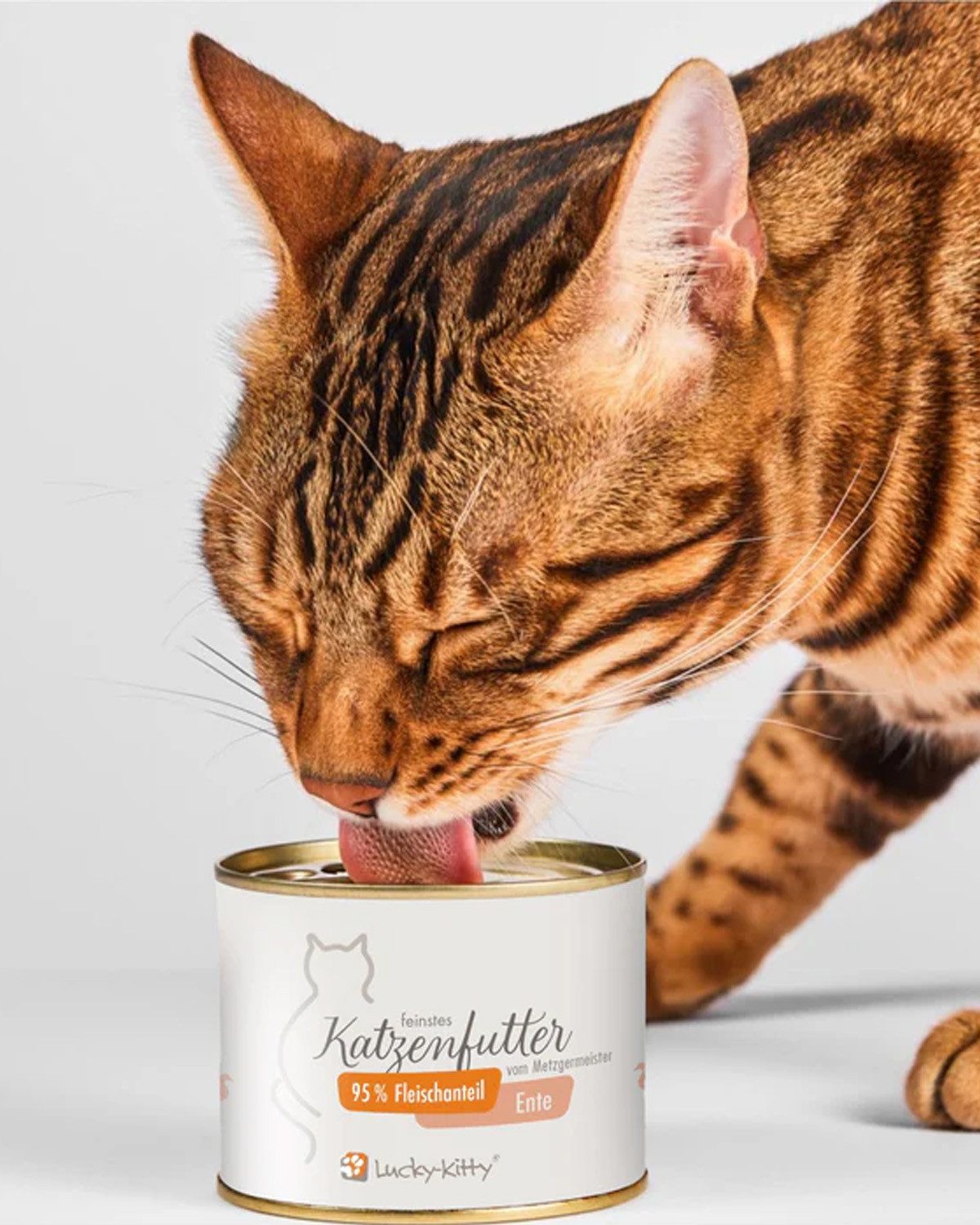 Lucky-Kitty Katzenfutter Ente,Metzgerqualität, Nassfutter für: Katzen, 95% Fleischanteil, ohne Getreide, Zucker oder Füllstoffe