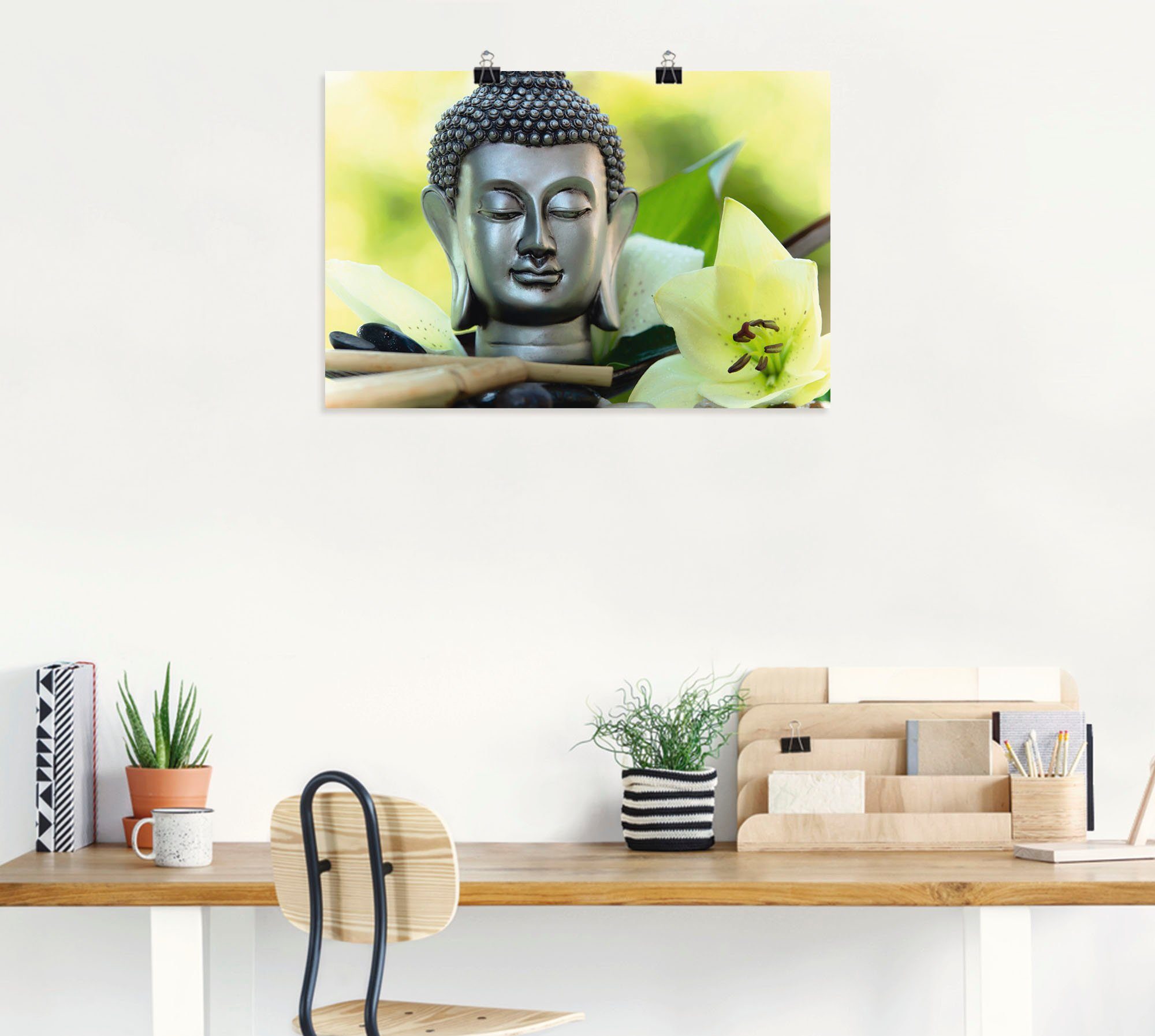 Artland Wandbild Entspannung und Ruhe mit Buddha, Buddhismus (1 St), als  Alubild, Leinwandbild, Wandaufkleber oder Poster in versch. Größen | Poster
