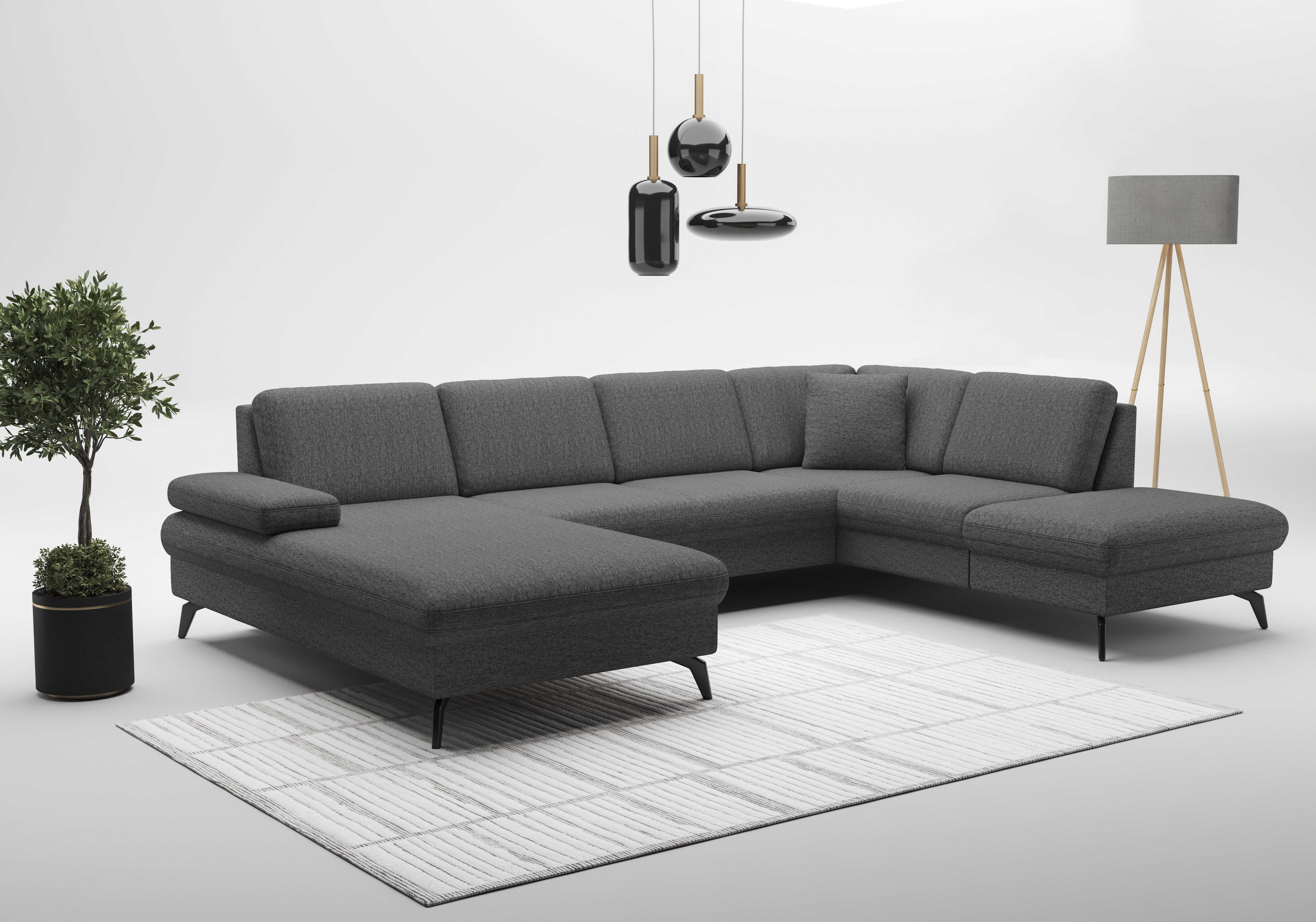 sit&more Wohnlandschaft Morris Jubi U-Form, B: 300 cm, mit Armteilfunktion & 1 Zierkissen, optional Bettfunktion