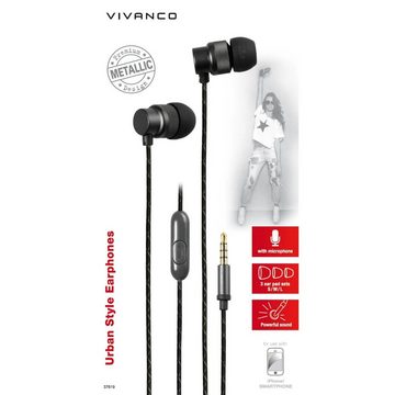 Vivanco Smartphone-Headset (Exzellenter Sound, Kontrolleinheit mit integriertem Mikrofon für)