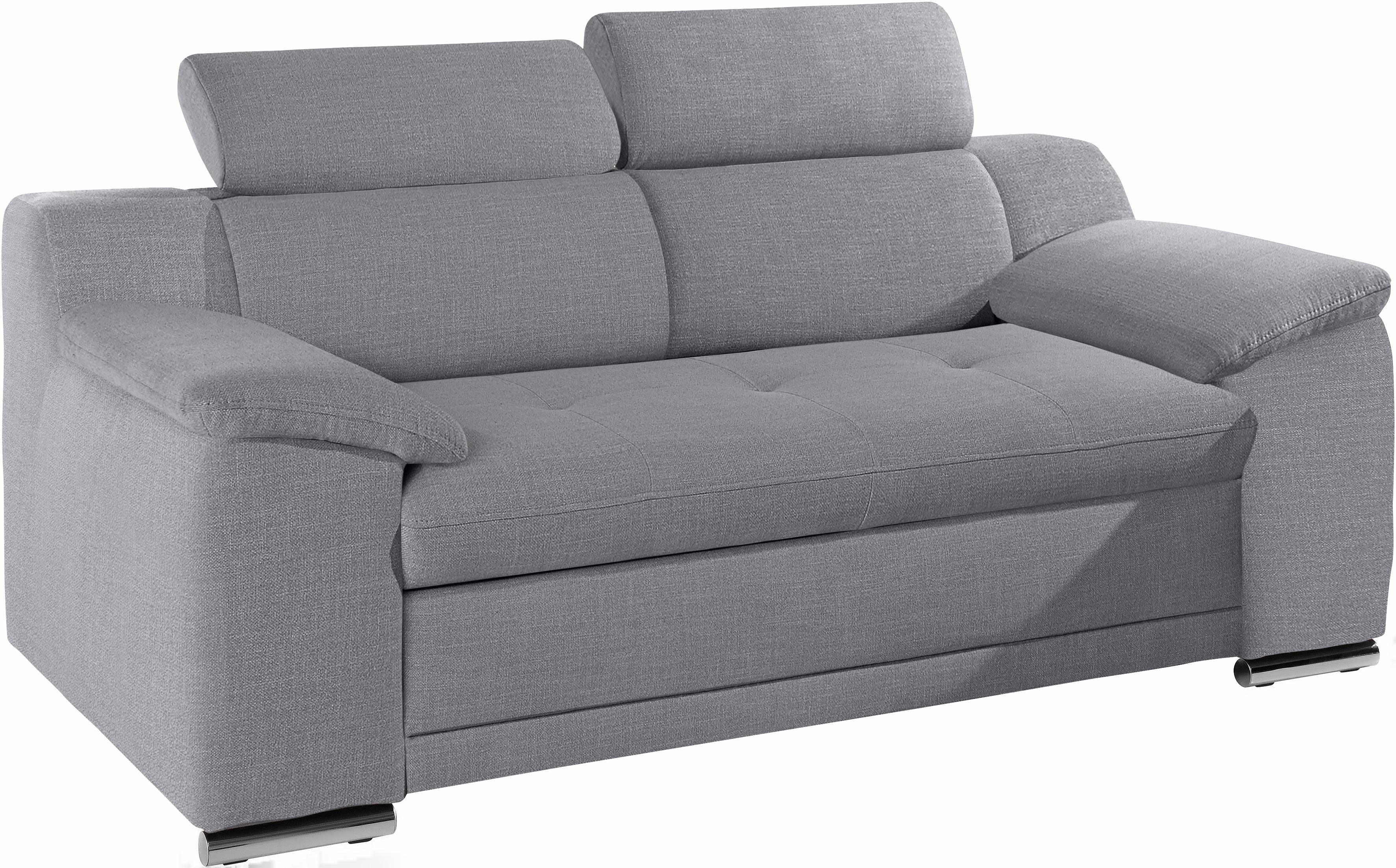 sit&more 2-Sitzer Andiamo, B: 180 cm, Kopfteilverstellung, komfortable Sitzhöhe 43 cm, Frei im Raum stellbar, hochwertige Verarbeitung, stilvolles Design