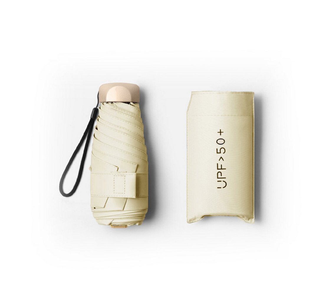 Coonoor Taschenregenschirm Mini ultra-leichter Falt-Regenschirm, tragbarer UV-Schutz-Sonnenschirm