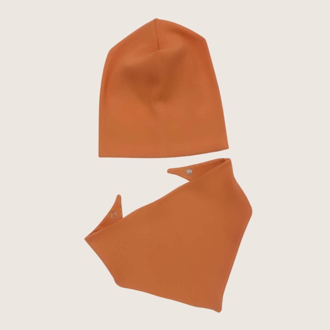 Lounis Mütze Schal - Kindermütze Kindermode - - Halstuch Halstuch) (Set, Mütze - & Babybekleidung + Lachs