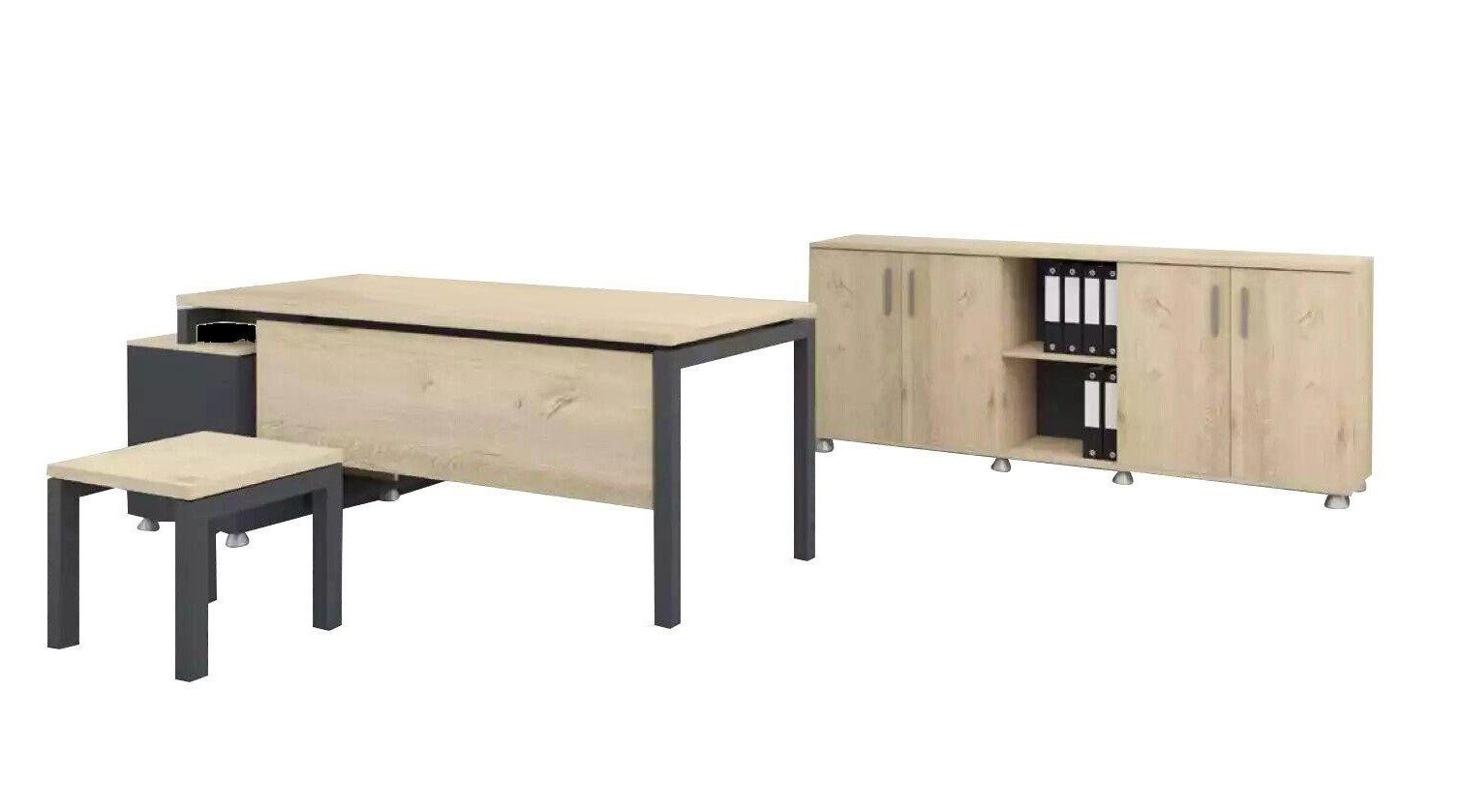 Xlmoebel Büromöbel-Set Exklusives Büro Set Zeitgemäße Holz Einrichtung Ecktisch Schrank, (3-tlg., Eckschreibtisch, Couchtisch, Schrank), Hergestellt in Europa