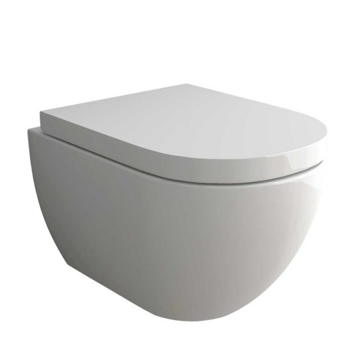 Alpenberger Tiefspül-WC Bidet Toilette mit WC-Sitz Softclose Wandmontage Abgang Waagerecht Komplett-Set Wand WC mit Nano Lotuseffekt - Made in Europa