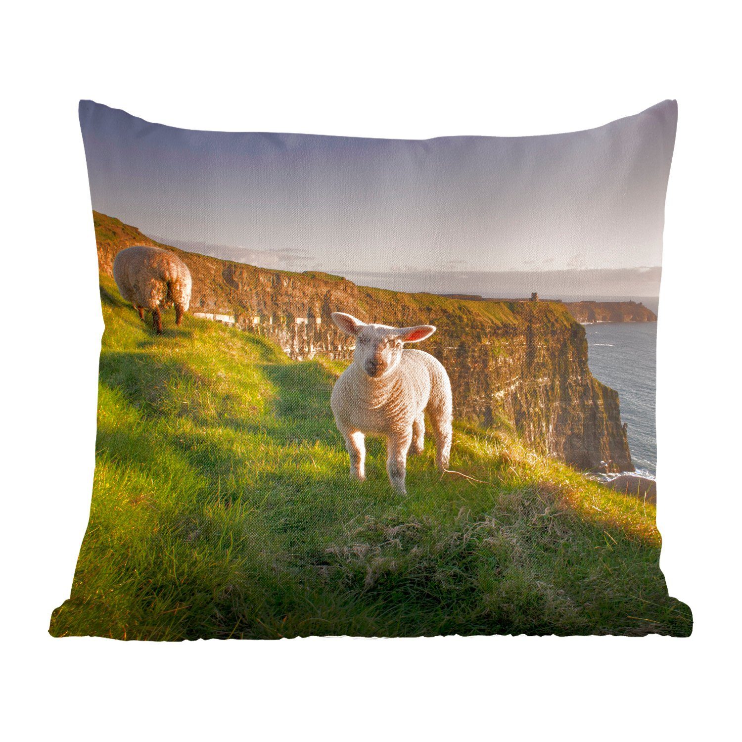 MuchoWow Dekokissen Schafe - Natur - Irland, Zierkissen mit Füllung für Wohzimmer, Schlafzimmer, Deko, Sofakissen | Dekokissen