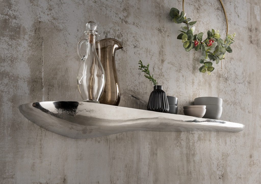 Main Möbel Wandregal Wandregal 111cm "Stone" Alu vernickelt günstig online kaufen