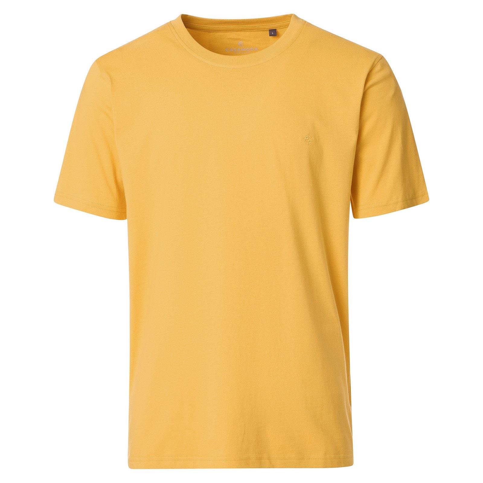 CASAMODA Rundhalsshirt CasaModa Übergrößen Basic T-Shirt gelb