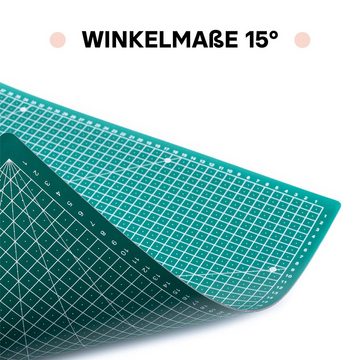 Maxko Schneideunterlage Selbstheilende Schneidematte A2 - 60x45 cm, 15 Grad Winkelmaße, Self-healing Cutting Mat A2 - 60x45 cm, 15° Angle Measures