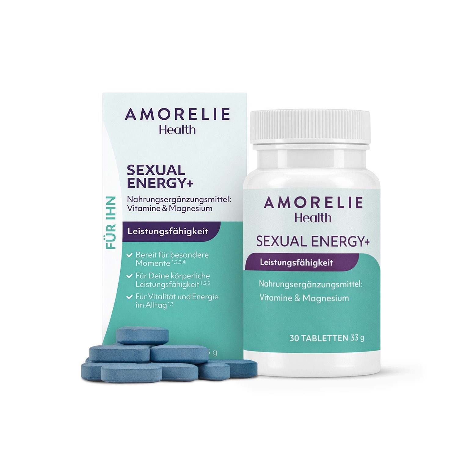AMORELIE Amorelie Health - Sexual Energy+ für Ihn - 30 Tabletten Tabletten, 1 er 30 St., 33 g