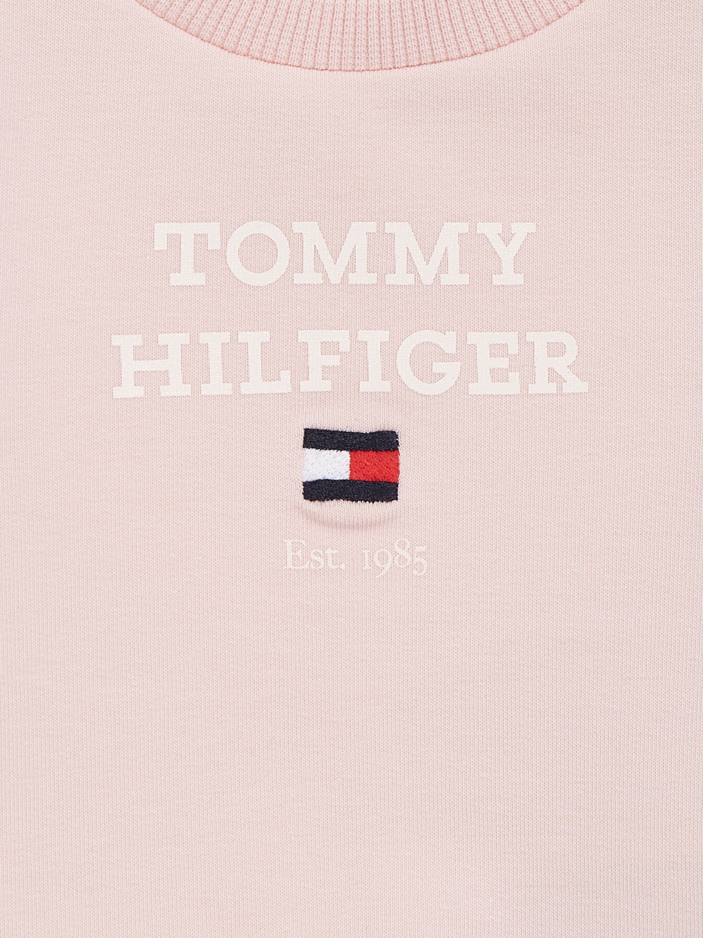 Hose Tommy LOGO 2er) Markenlabel Shirt mit Whimsy TH Pink (Set, SET Hilfiger BABY 2-tlg., &