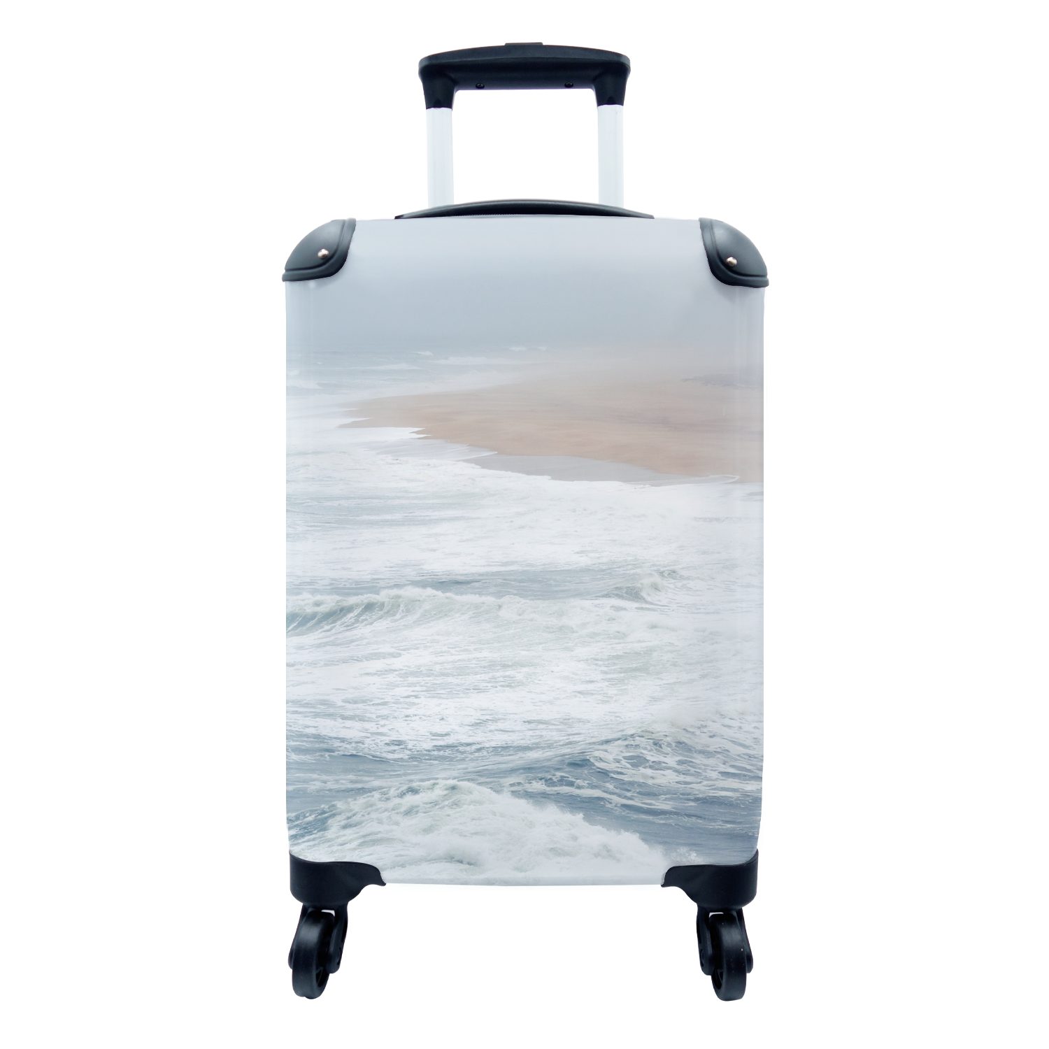 MuchoWow Handgepäckkoffer Strand - Wasser - Wellen - Meer, 4 Rollen, Reisetasche mit rollen, Handgepäck für Ferien, Trolley, Reisekoffer