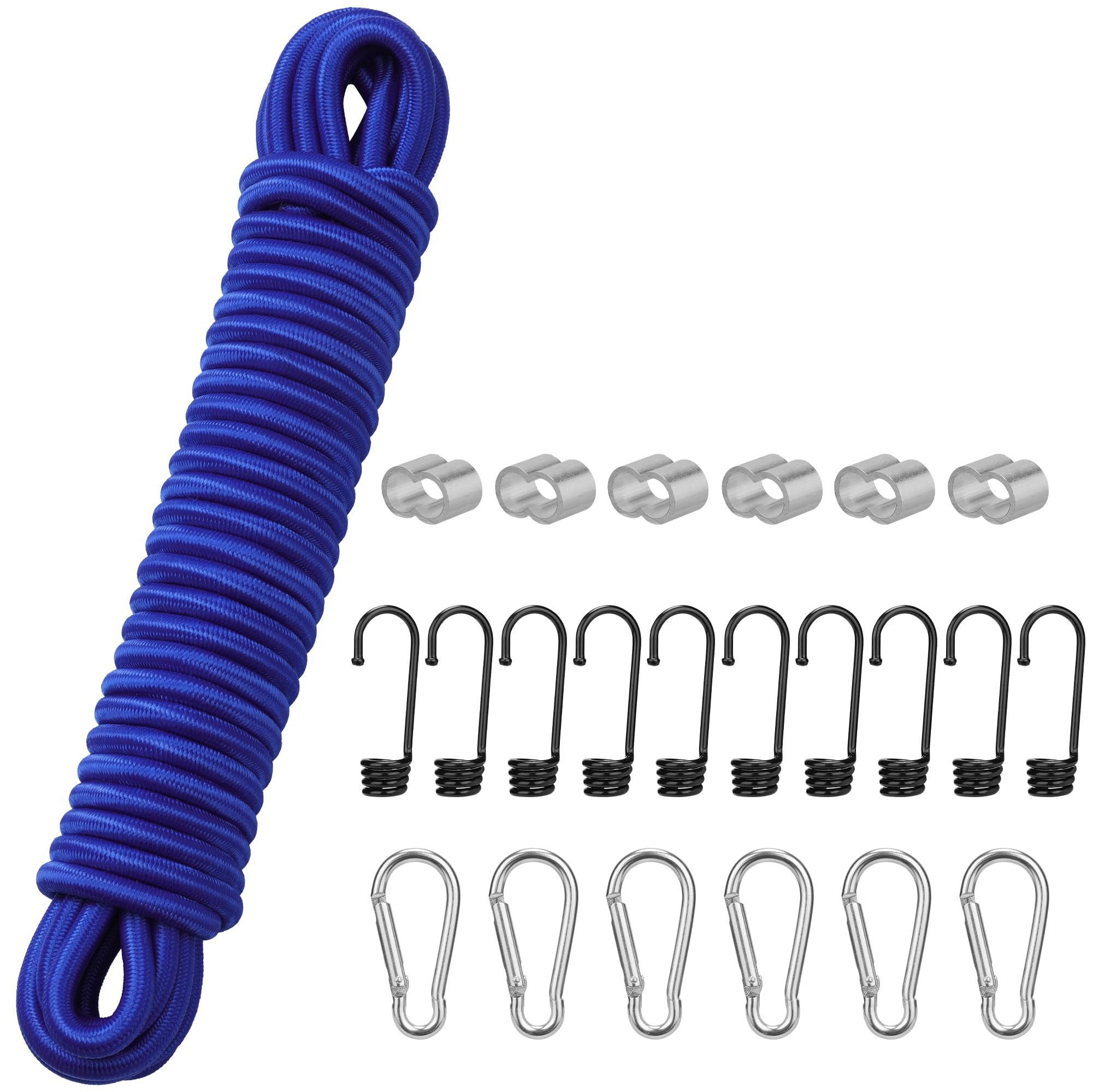 Spanngurt Gummiband Expander 8mm x 10m mit Haken - Spanngummi mit Haken