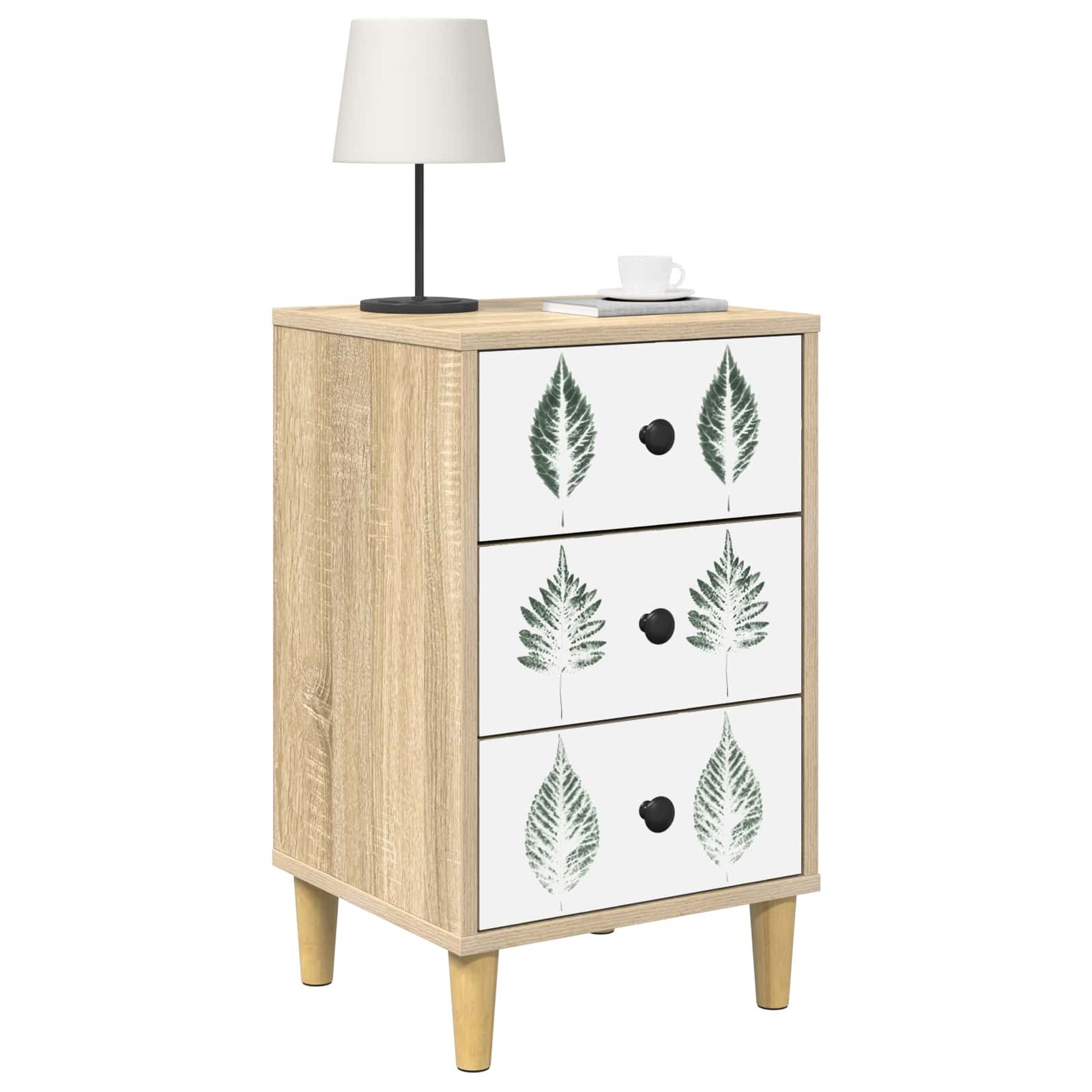 vidaXL Nachttisch Nachttisch HANAU 2 stk. Sonoma-Eiche 36 x 33 x 60 cm (2-St)