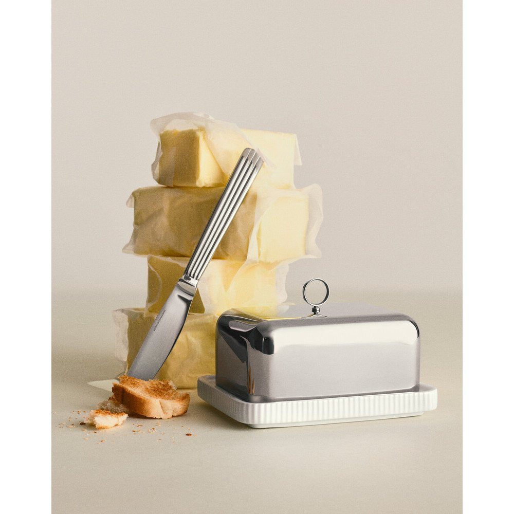 Georg Jensen Butterdose Butterdose 250 g Bernadotte edelstahl, Porzellan, Edelstahl, Edelstahl, hochglanzpoliert