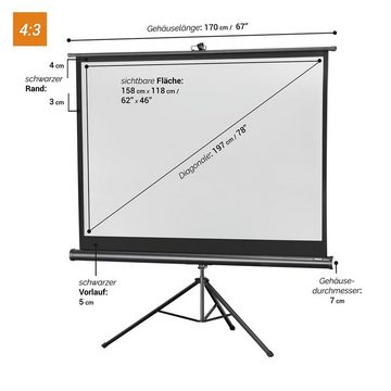 Celexon Economy Stativleinwand (158 x 118cm, 4:3, Gain 1)