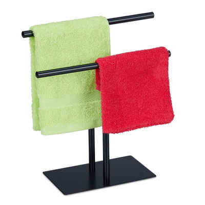 relaxdays Handtuchhalter Zweiarmiger Handtuchständer
