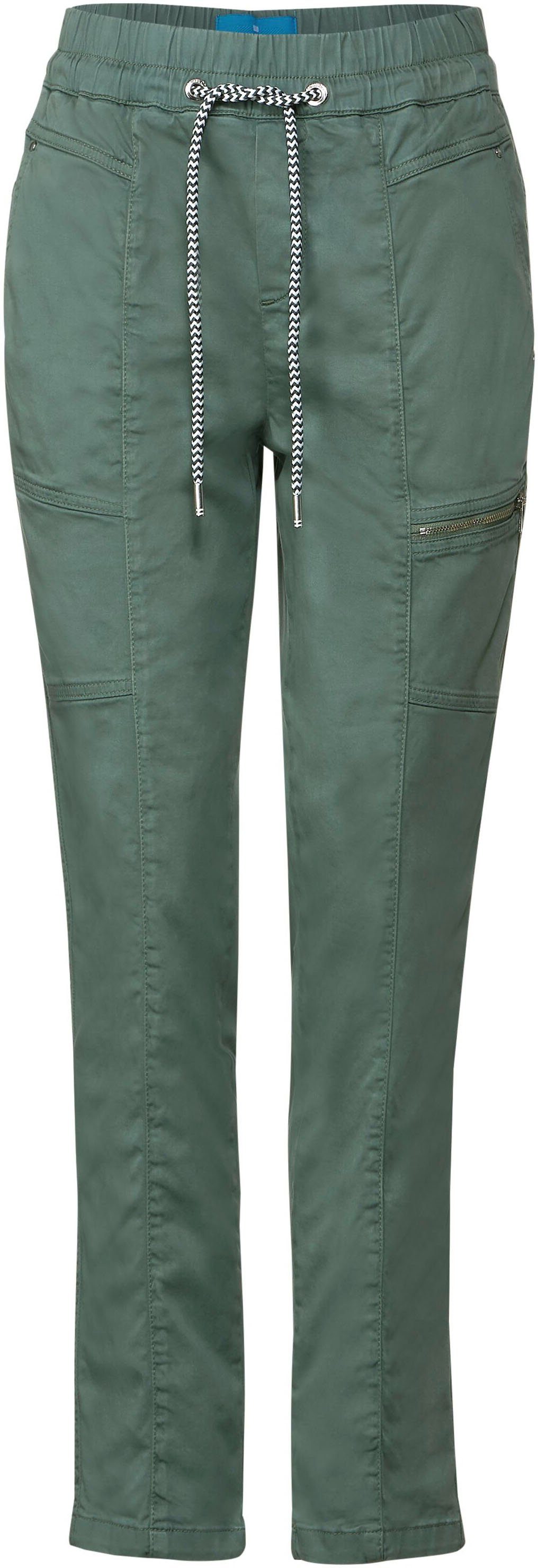 STREET ONE Dehnbund-Hose soft olive