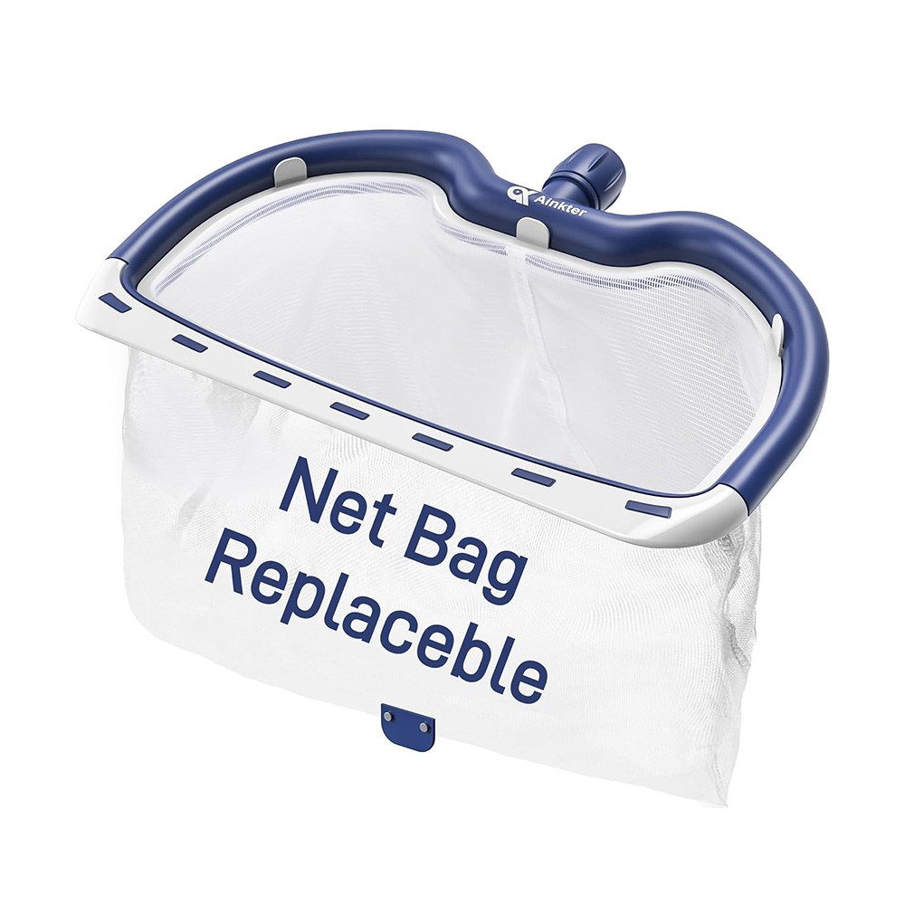 Ainkter Kescher Pool Kescher Netz, 18' Pool Net Skimmer, Schnelle Trümmerbeseitigung, Auswechselbares Heavy-Duty-Netz, für Aufstell- und Einbaubecken