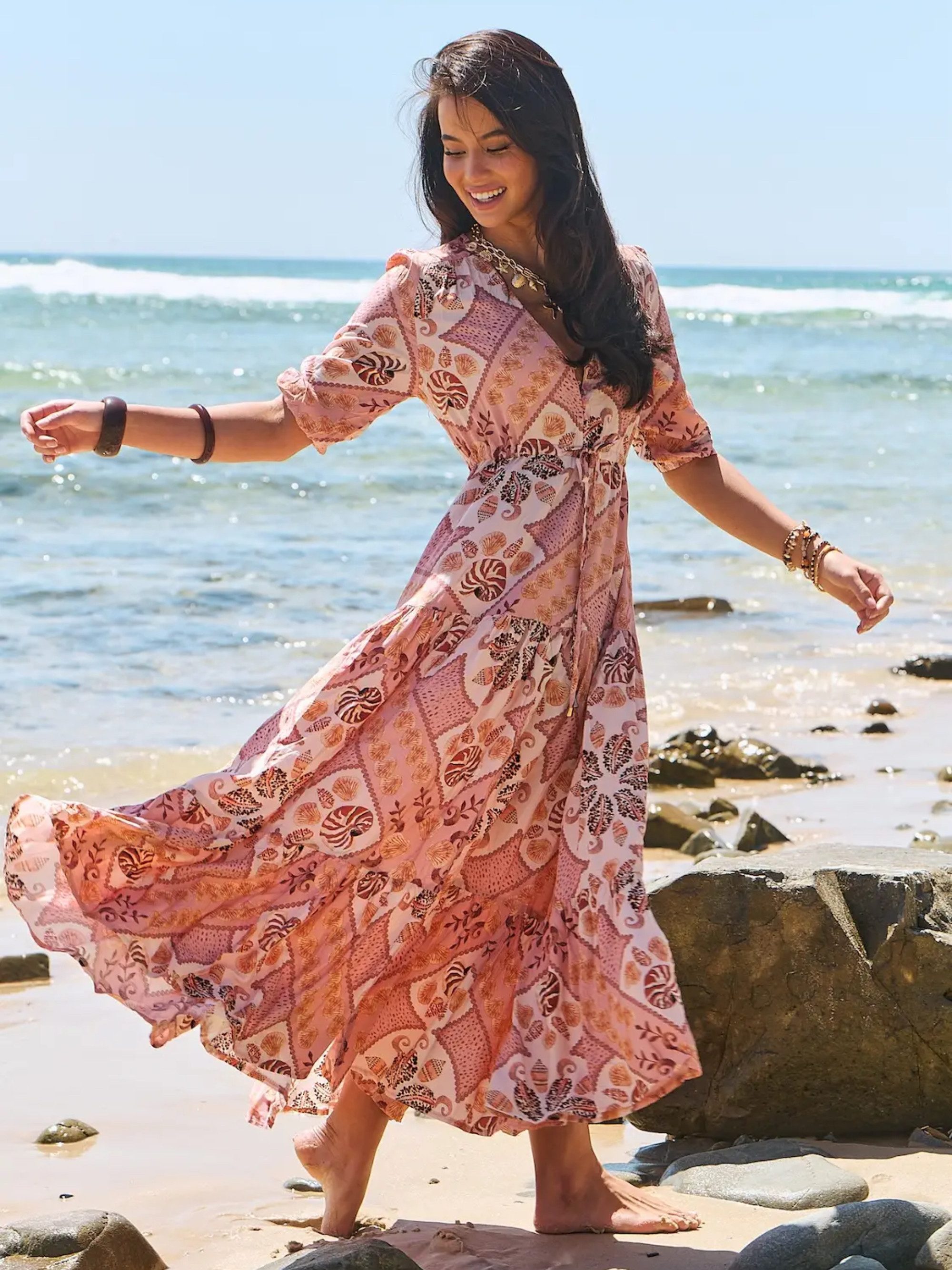 ANNIS Fashion & Accessoires Maxikleid "TAHITIAN WHISPER" v. Jaase (1-tlg) N günstig online kaufen